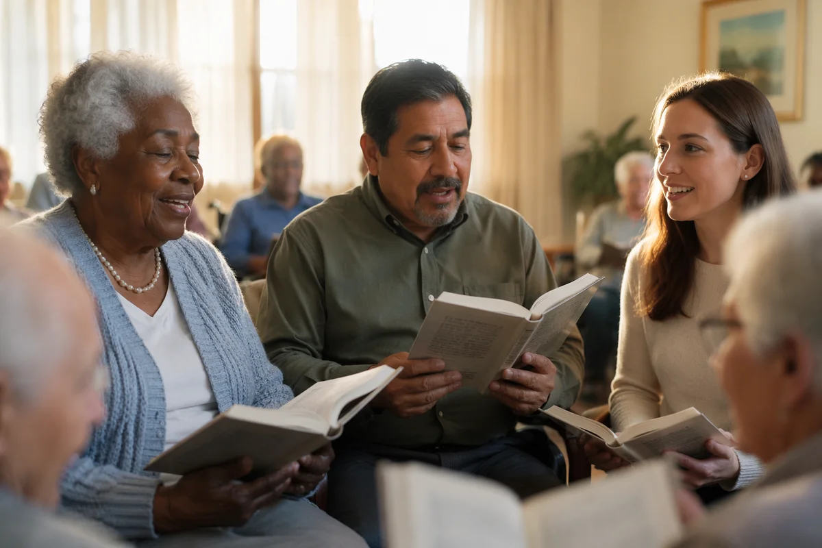 Residents Singing Together in Nursing Home