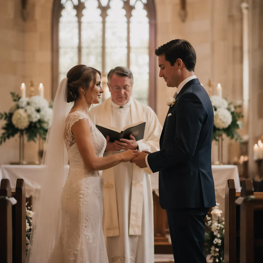 Bride and Groom Exchanging Vows