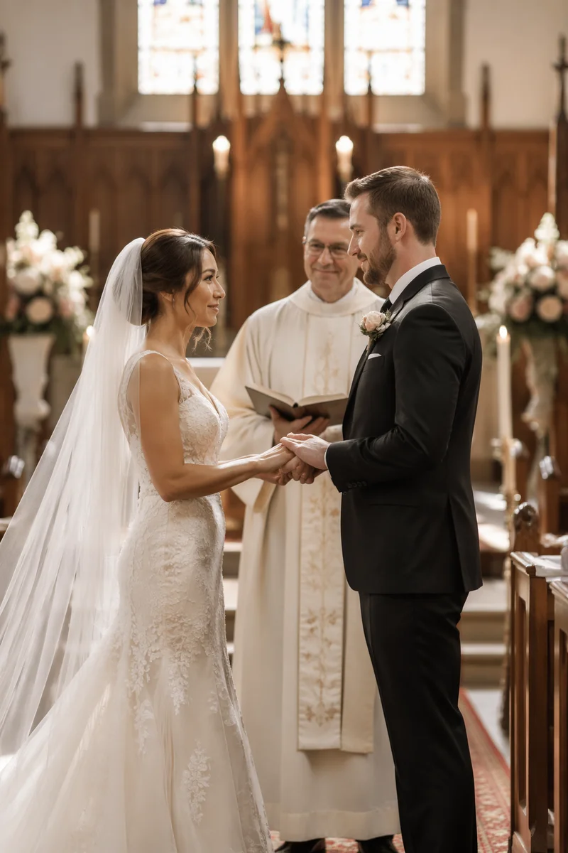 Bride and Groom Exchanging Vows