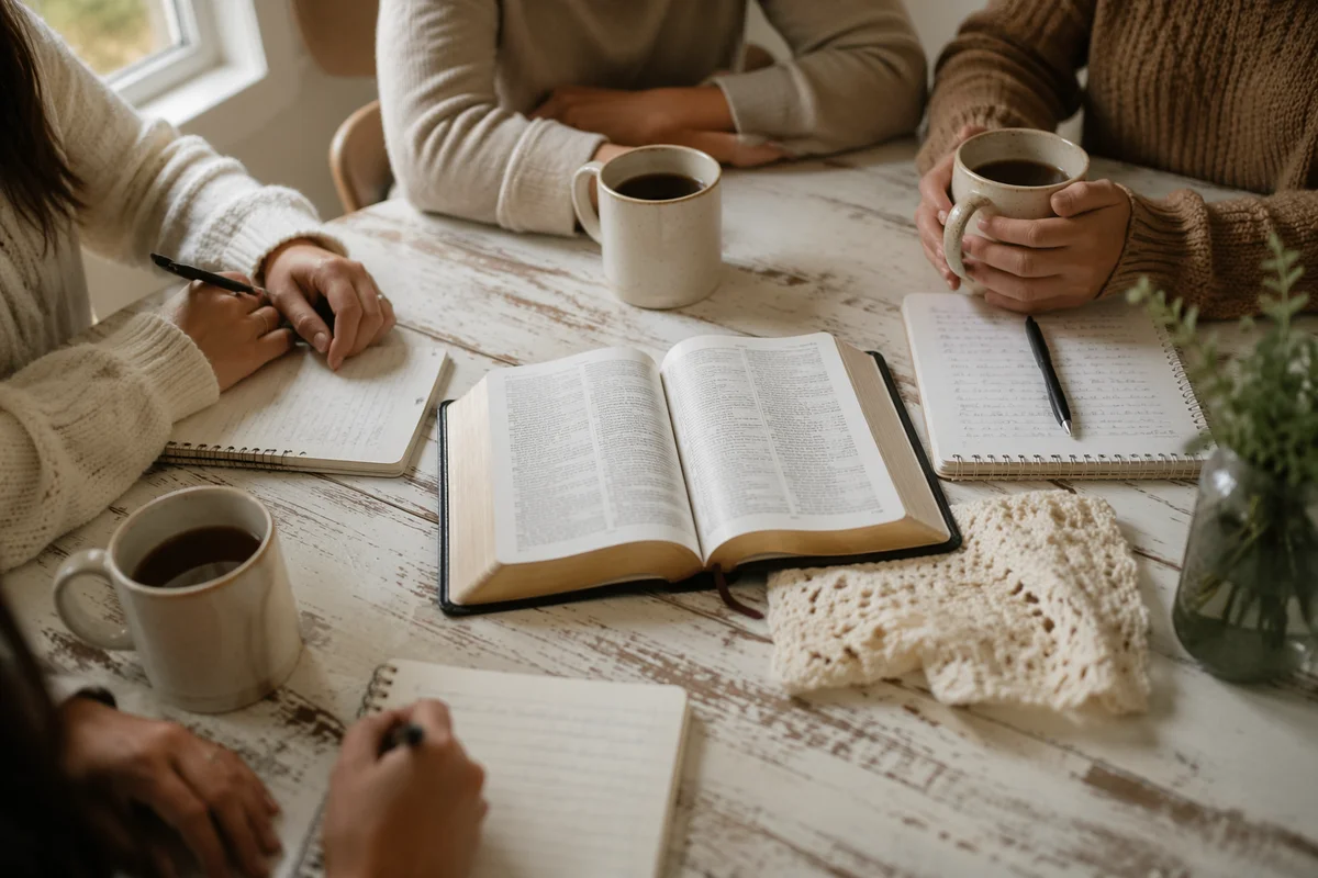 Women's Bible Study with Coffee and Notes
