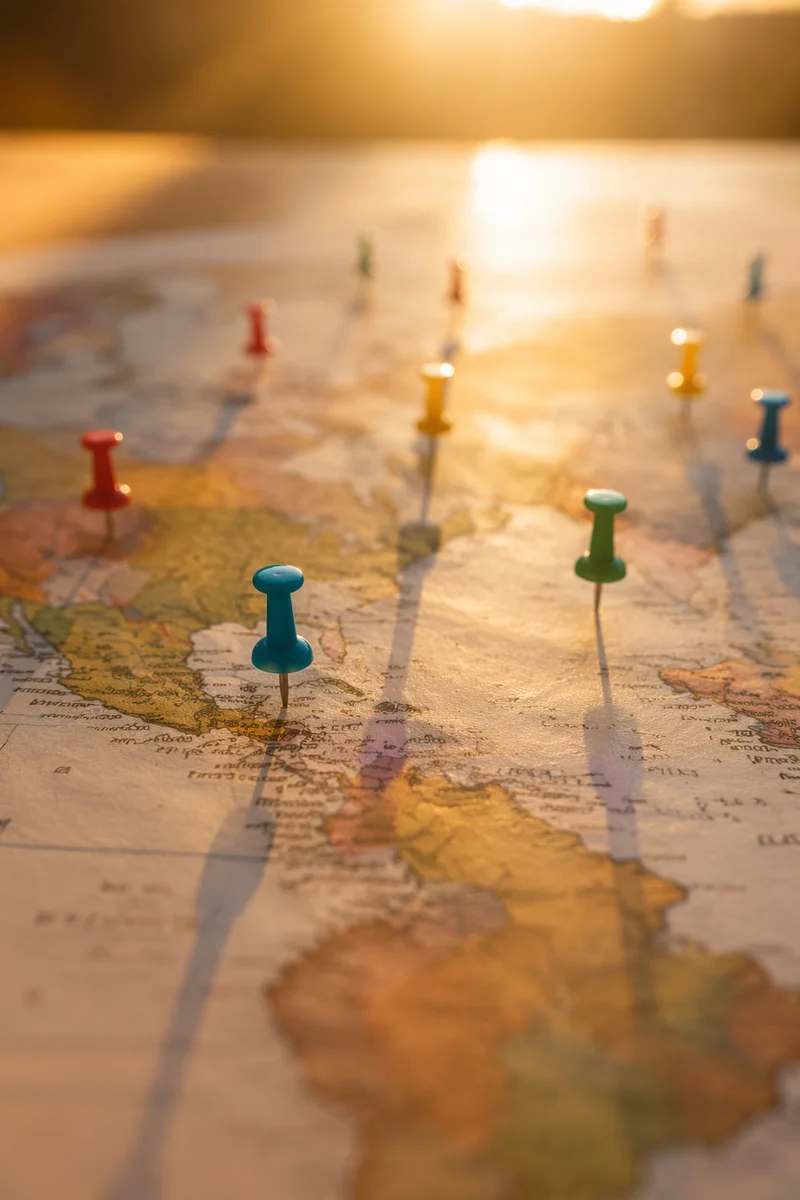 Mission Field Pins on World Map
