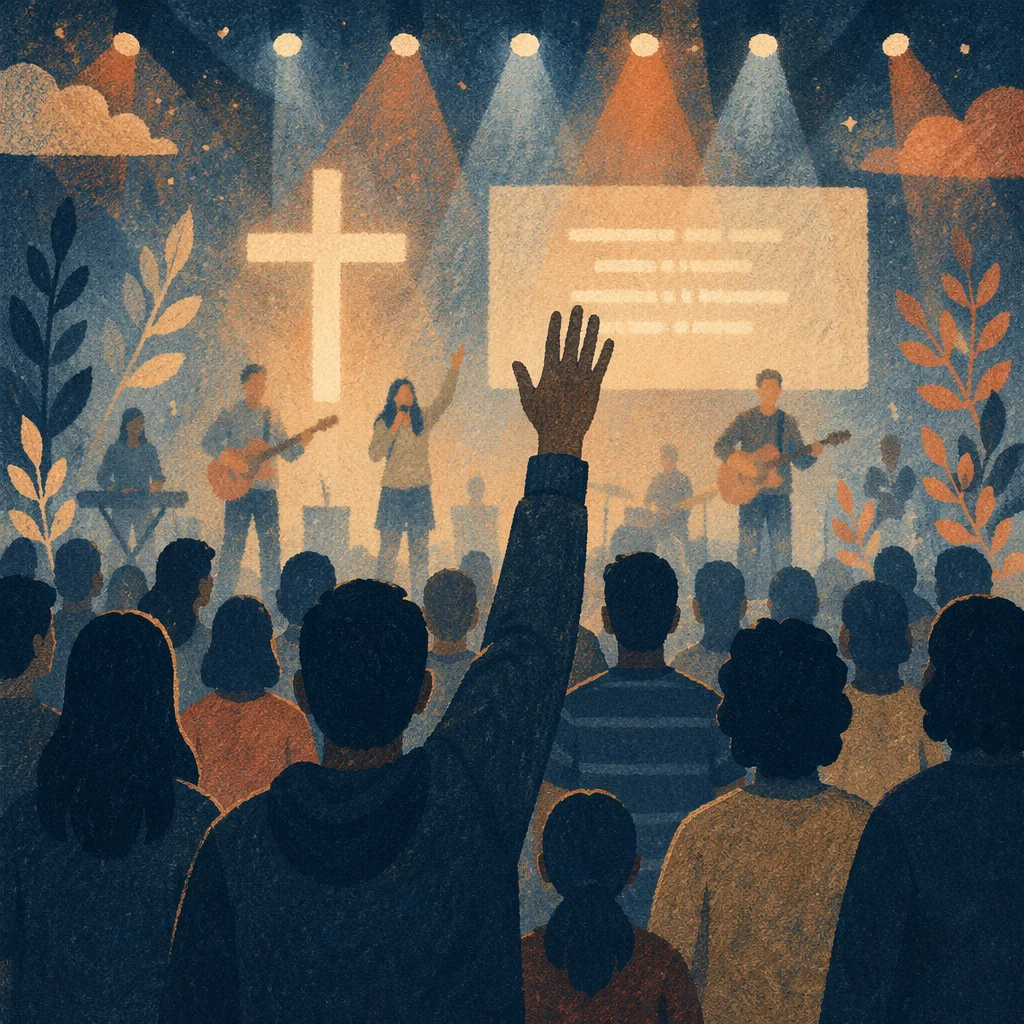 Raised Hand Worship Band Church Stage