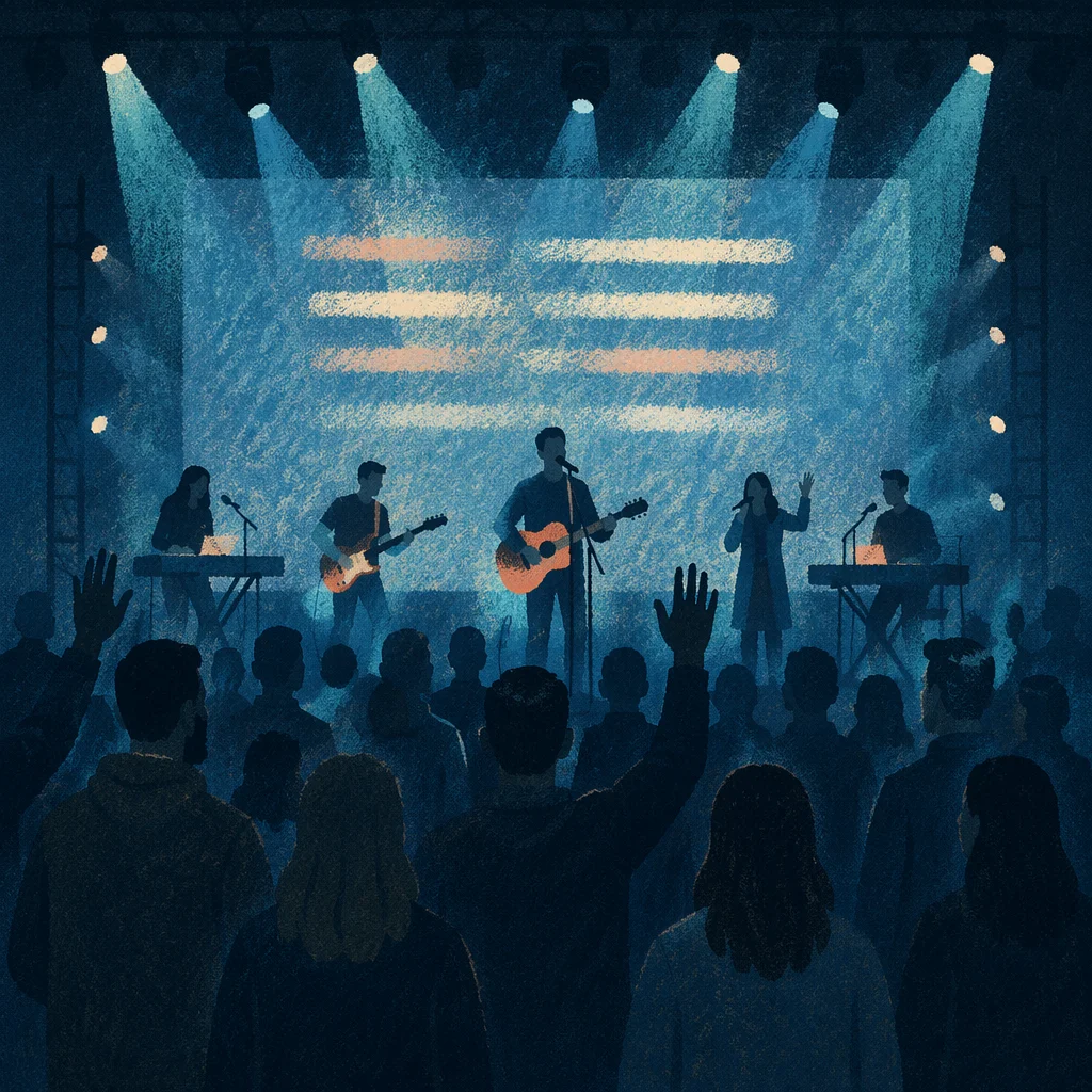 Backlit Worship Band on Church Stage