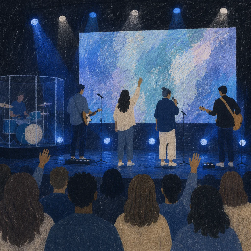 Contemporary Worship Band on Church Stage