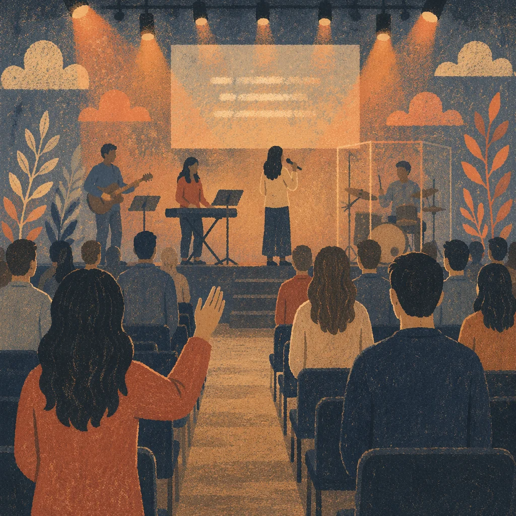 Evening Worship Band on Church Stage