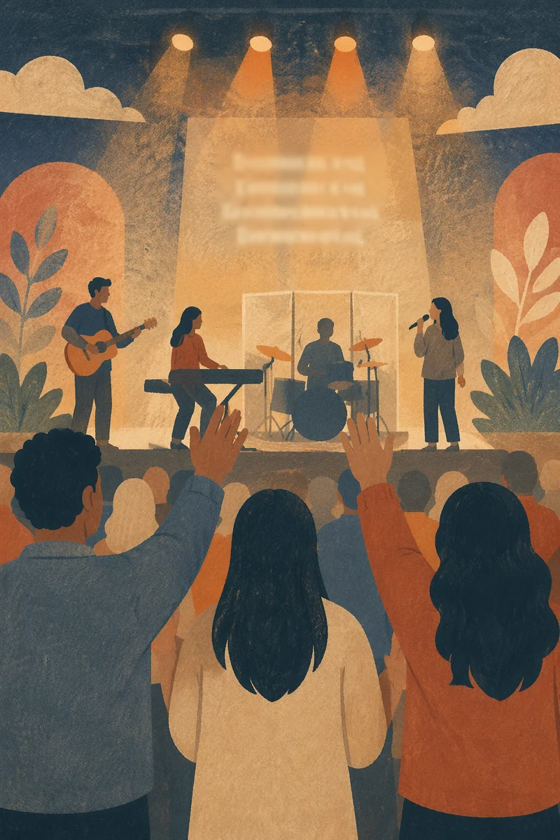 Worship Band on Contemporary Church Stage