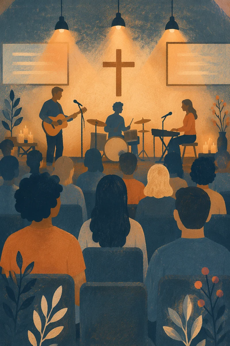 Intimate Worship Band on Church Stage