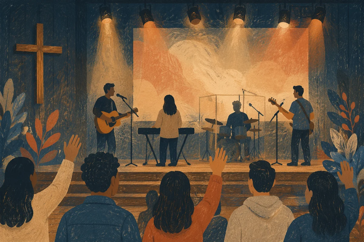 Warm Church Worship Band on Stage
