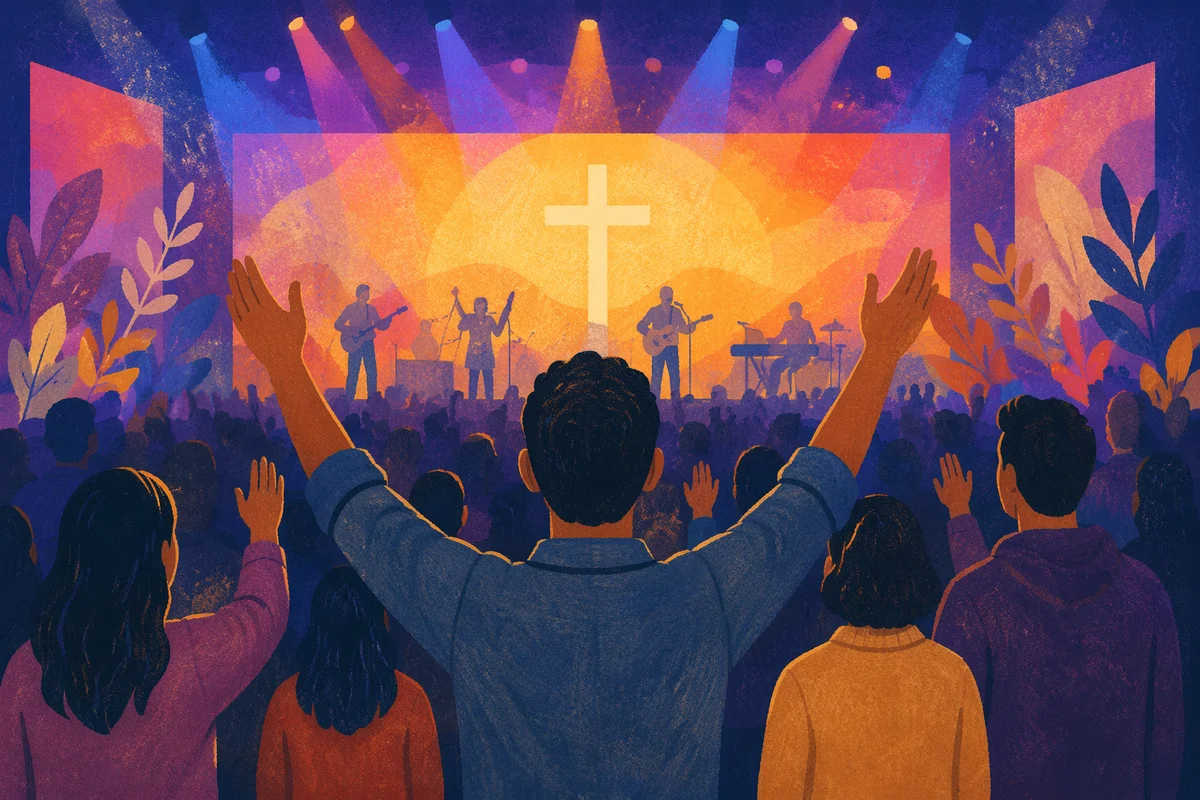 Congregation Worship Band Stage in Church