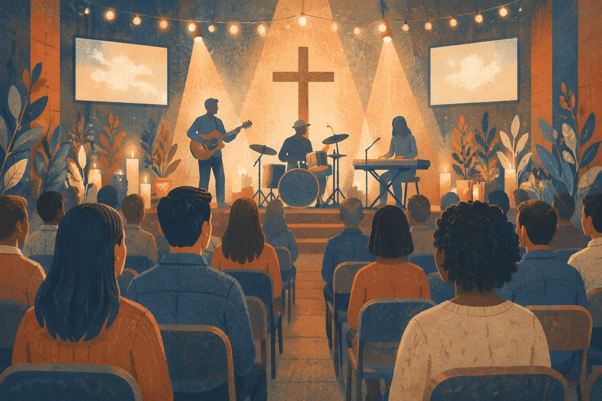 Intimate Worship Band on Church Stage