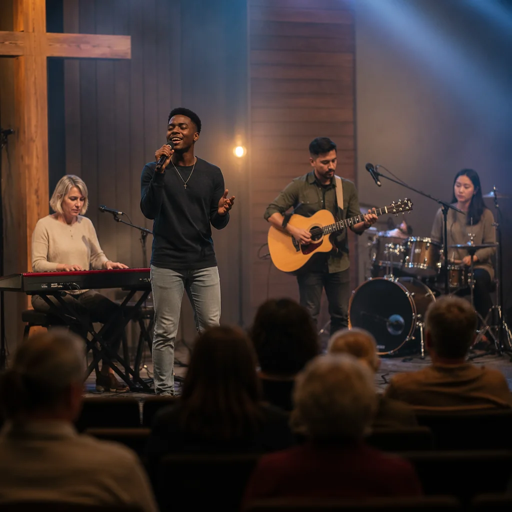 Contemporary Church Worship Band Evening Service