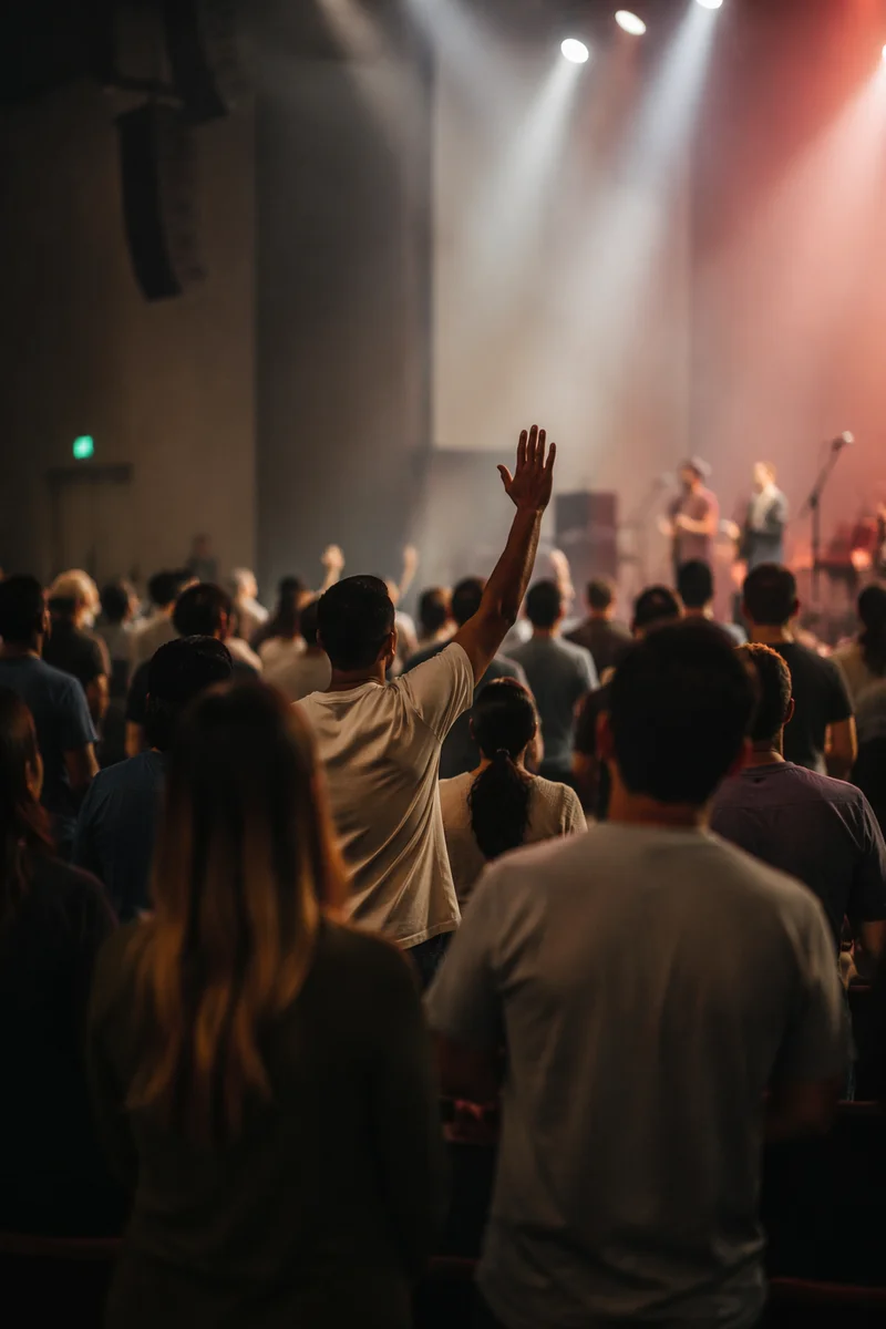 Live Worship Band in Church Auditorium