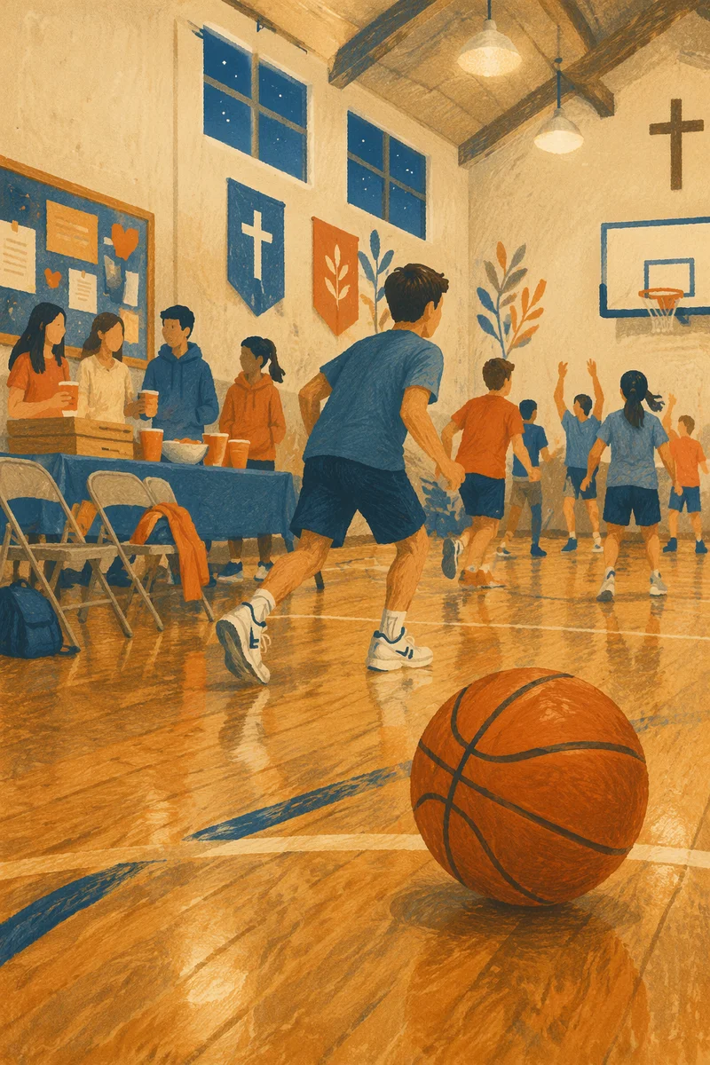 Youth Group Game Night in Church Gym