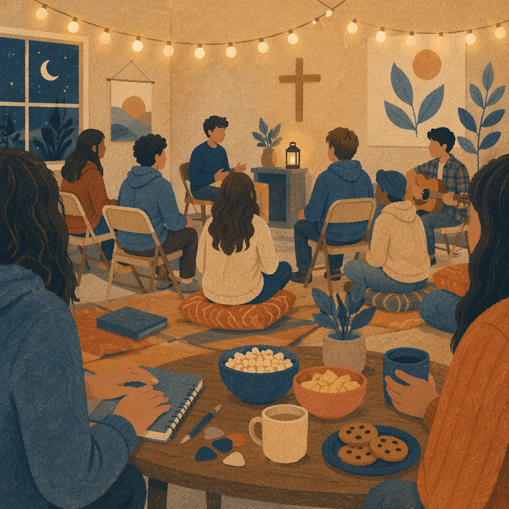 Warm Youth Group Fellowship Hall Gathering