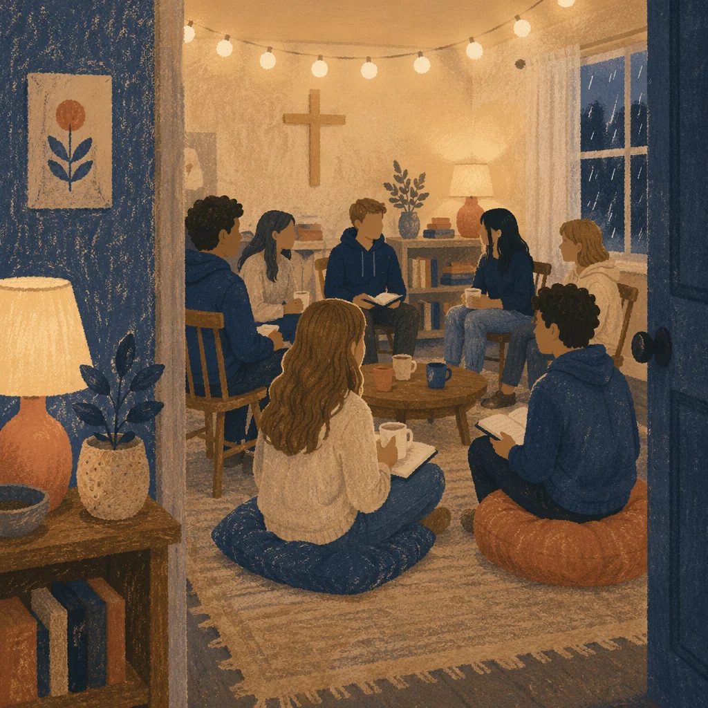 Rainy Evening Youth Group Fellowship Gathering