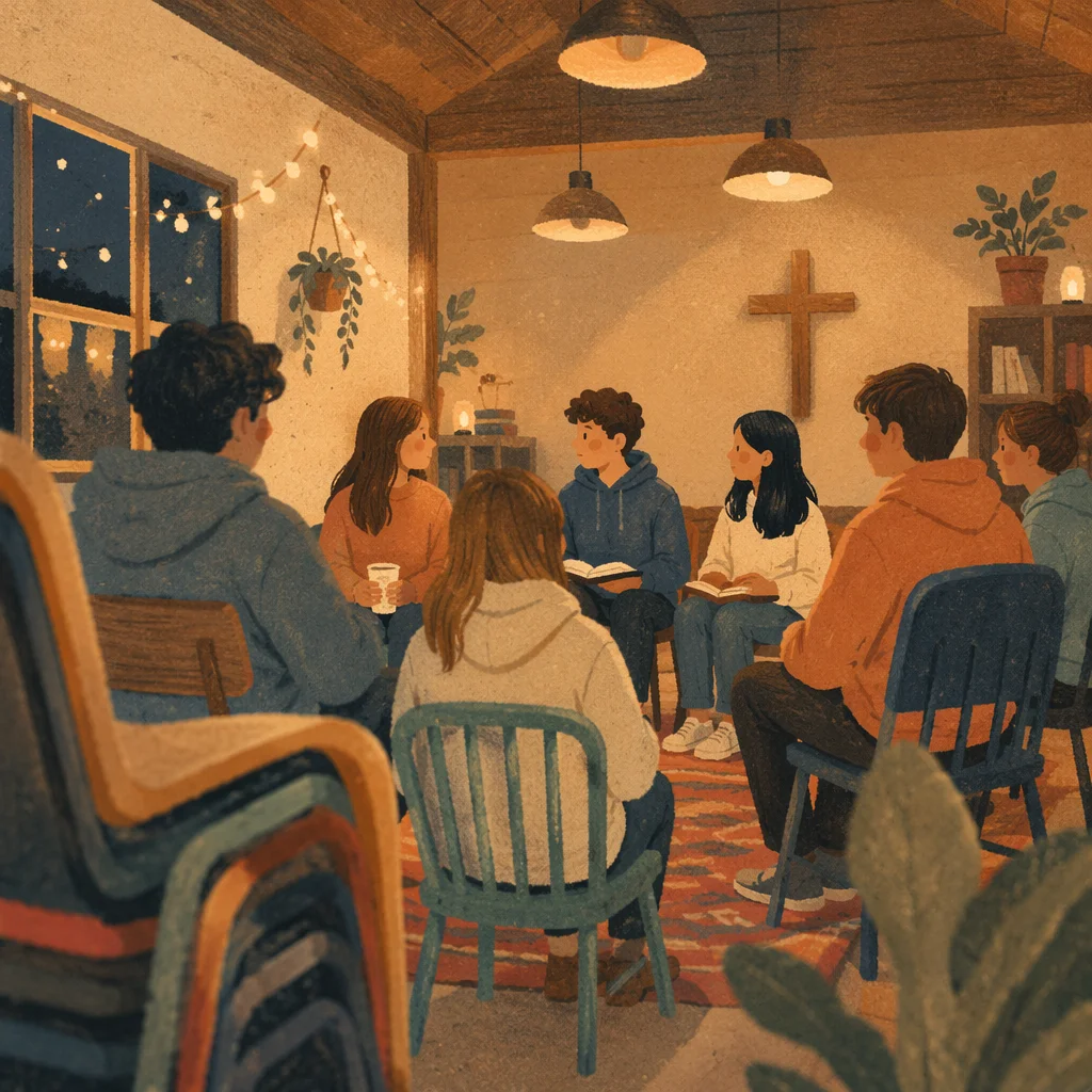 Teens Gathering in Warm Church Fellowship Room