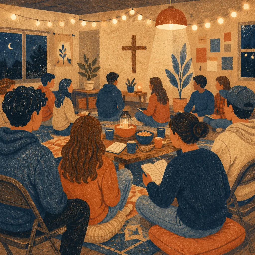 Warm Youth Group Fellowship Hall Gathering