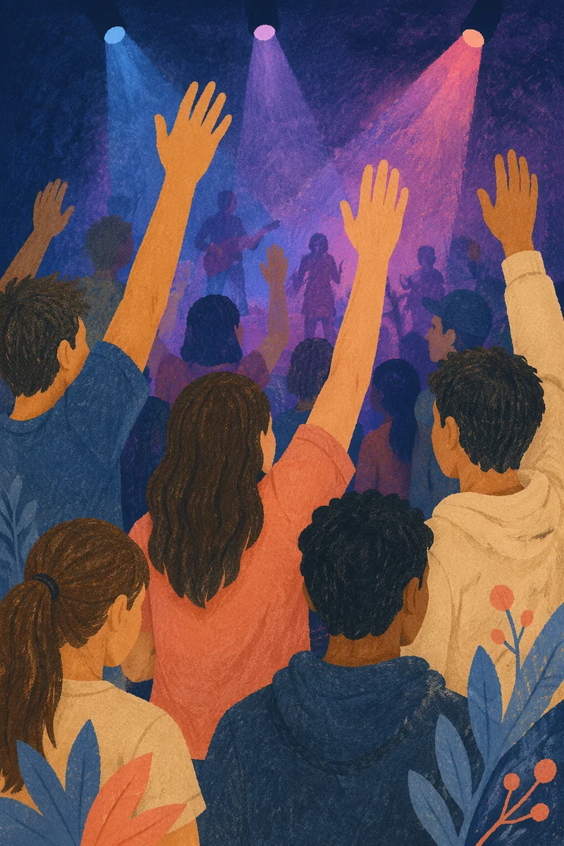 Youth Worship Gathering in Church Auditorium