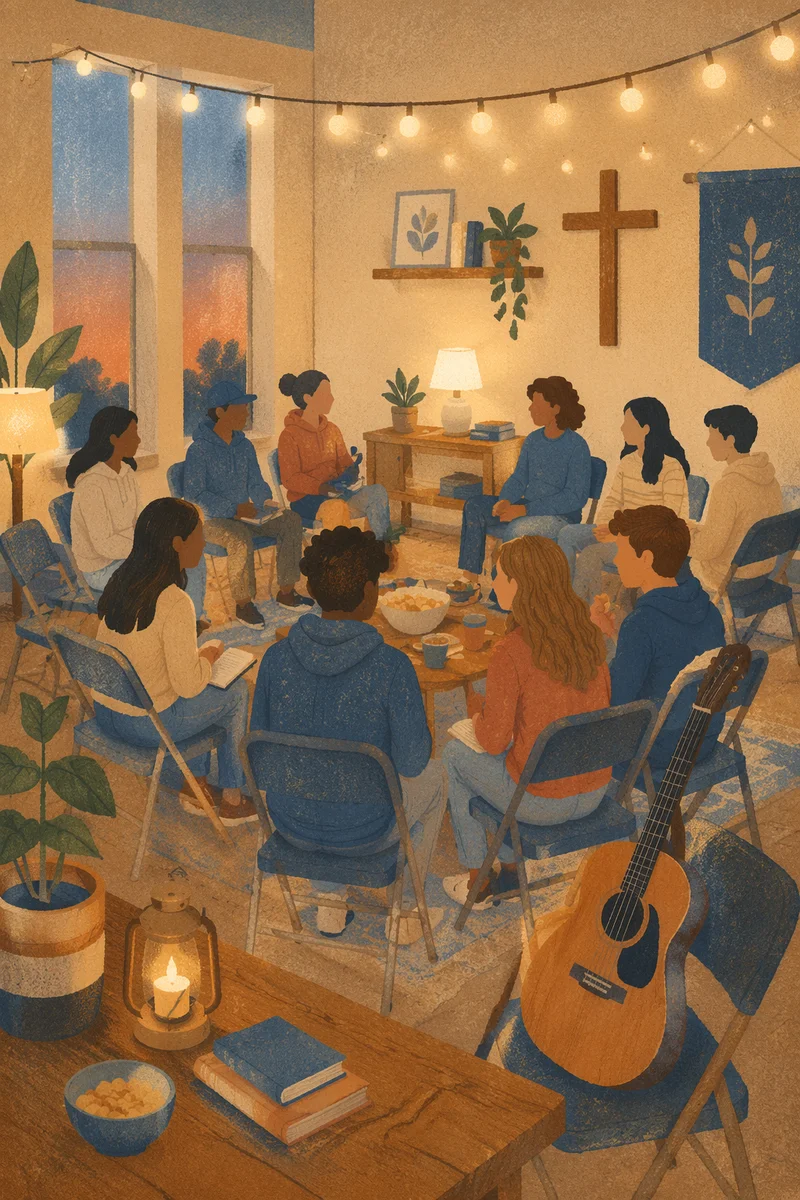 Cozy Church Youth Group Evening Gathering