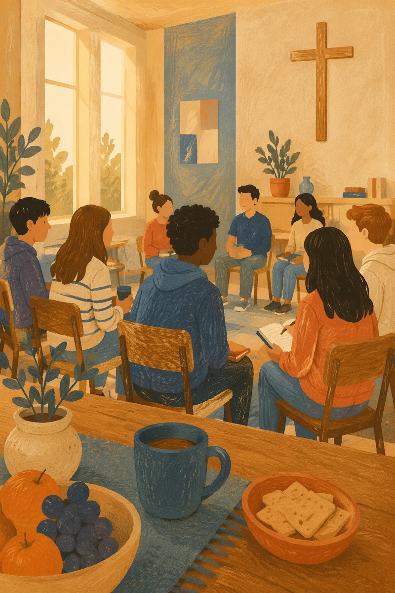 Warm Church Youth Group Fellowship Scene