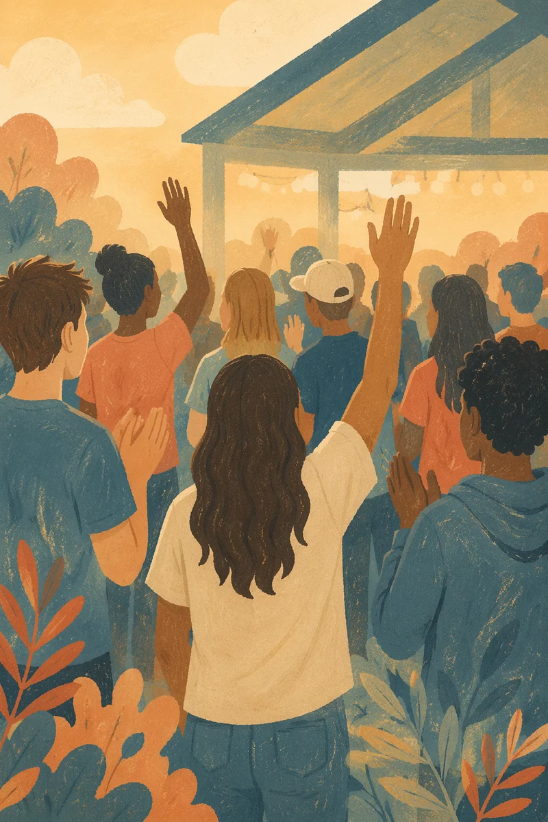 Teen Youth Gathering in Church Pavilion