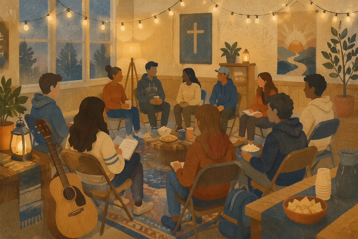 Cozy Church Youth Group Evening Gathering