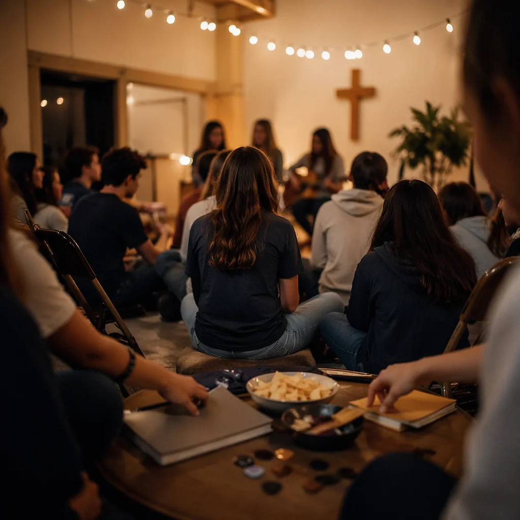 Teens Gather in Warm Church Fellowship Hall