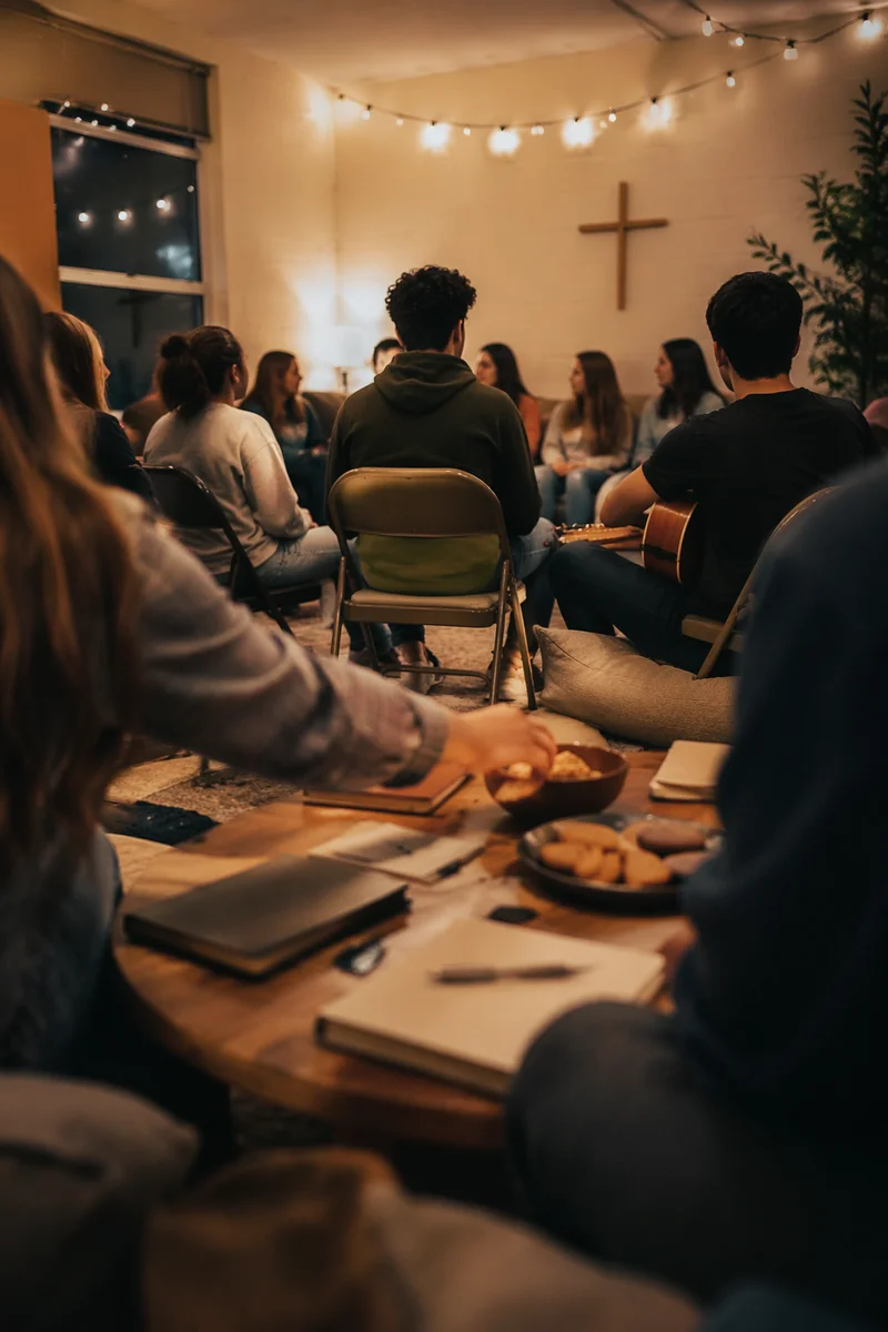Warm Youth Group Gathering in Church Hall