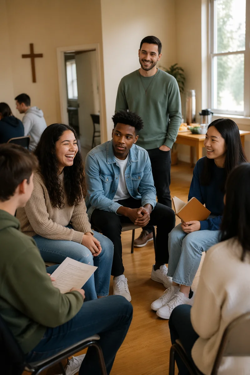 Teen Youth Group in Church Room
