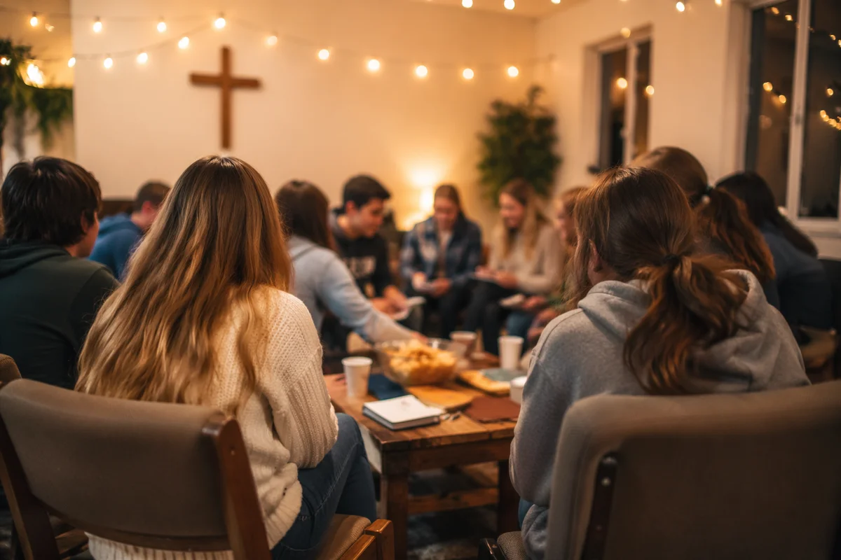 Youth Group Gathering in Church Fellowship Hall