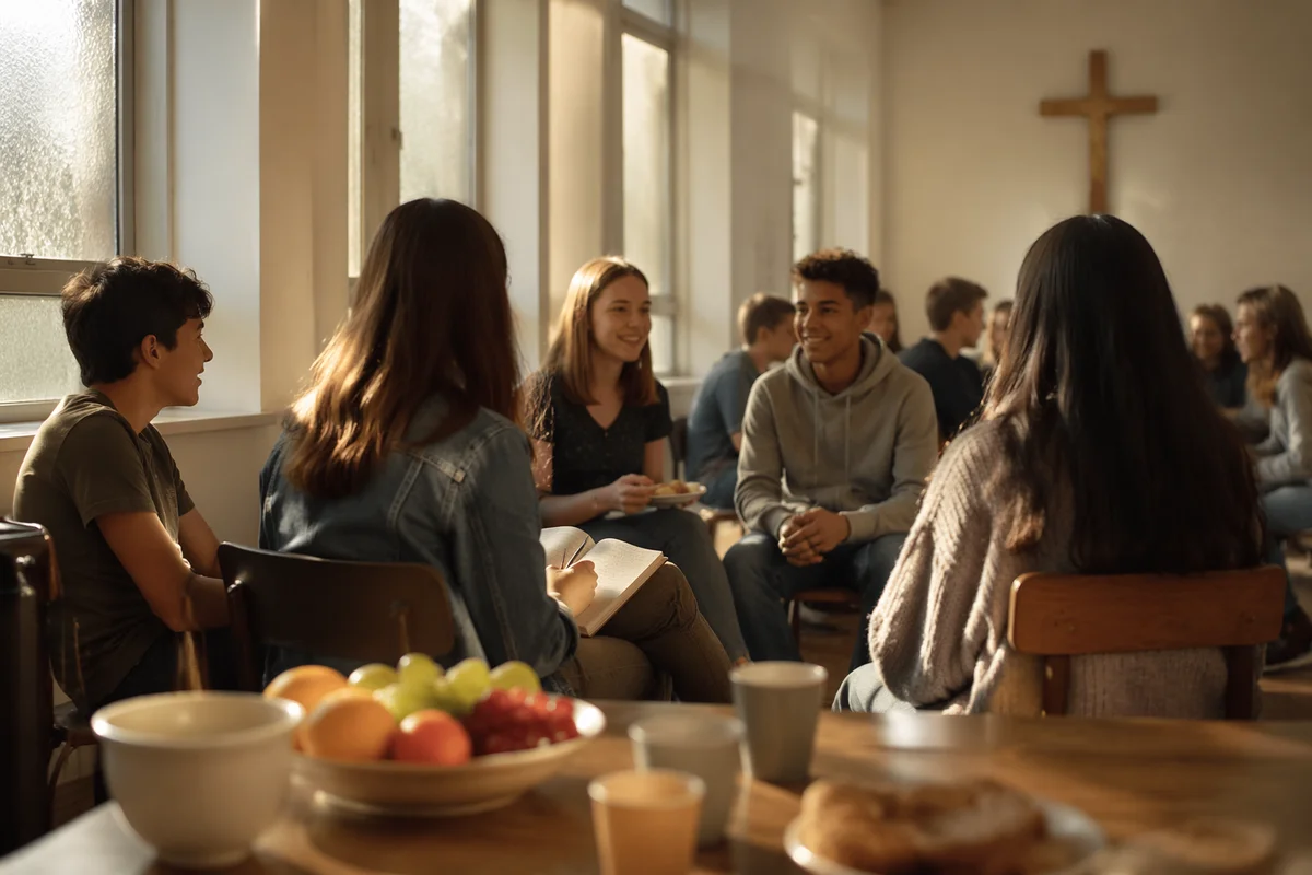 Church Youth Group Gathering After Service