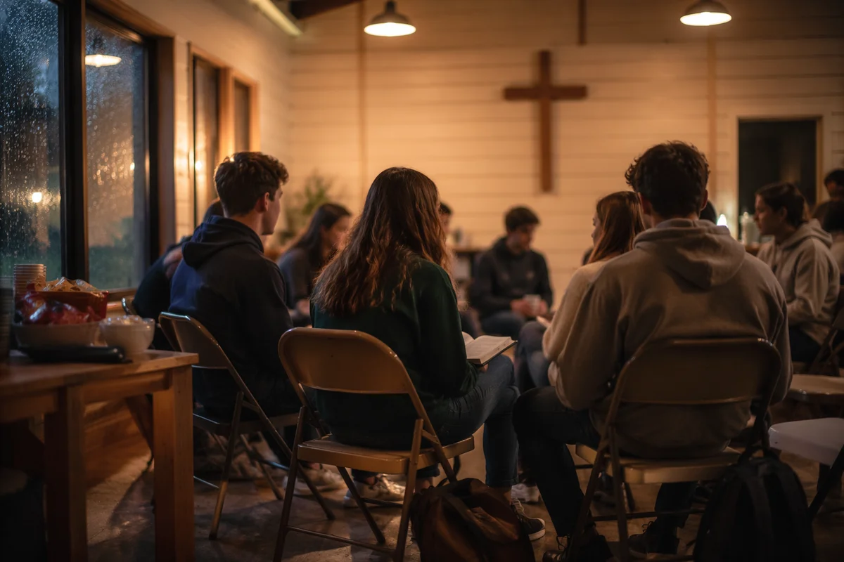 Youth Group Gathering in Church Fellowship Hall