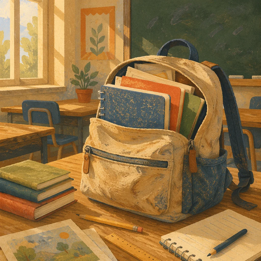 Back to School Backpack on Desk