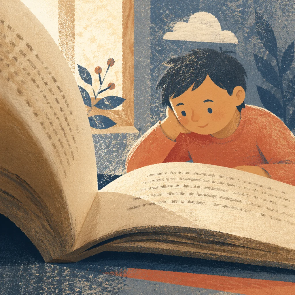 Warm Macro Close Up of Open Book