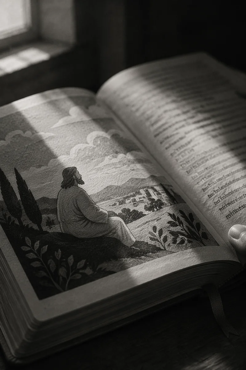 Open Book in Quiet Study Light