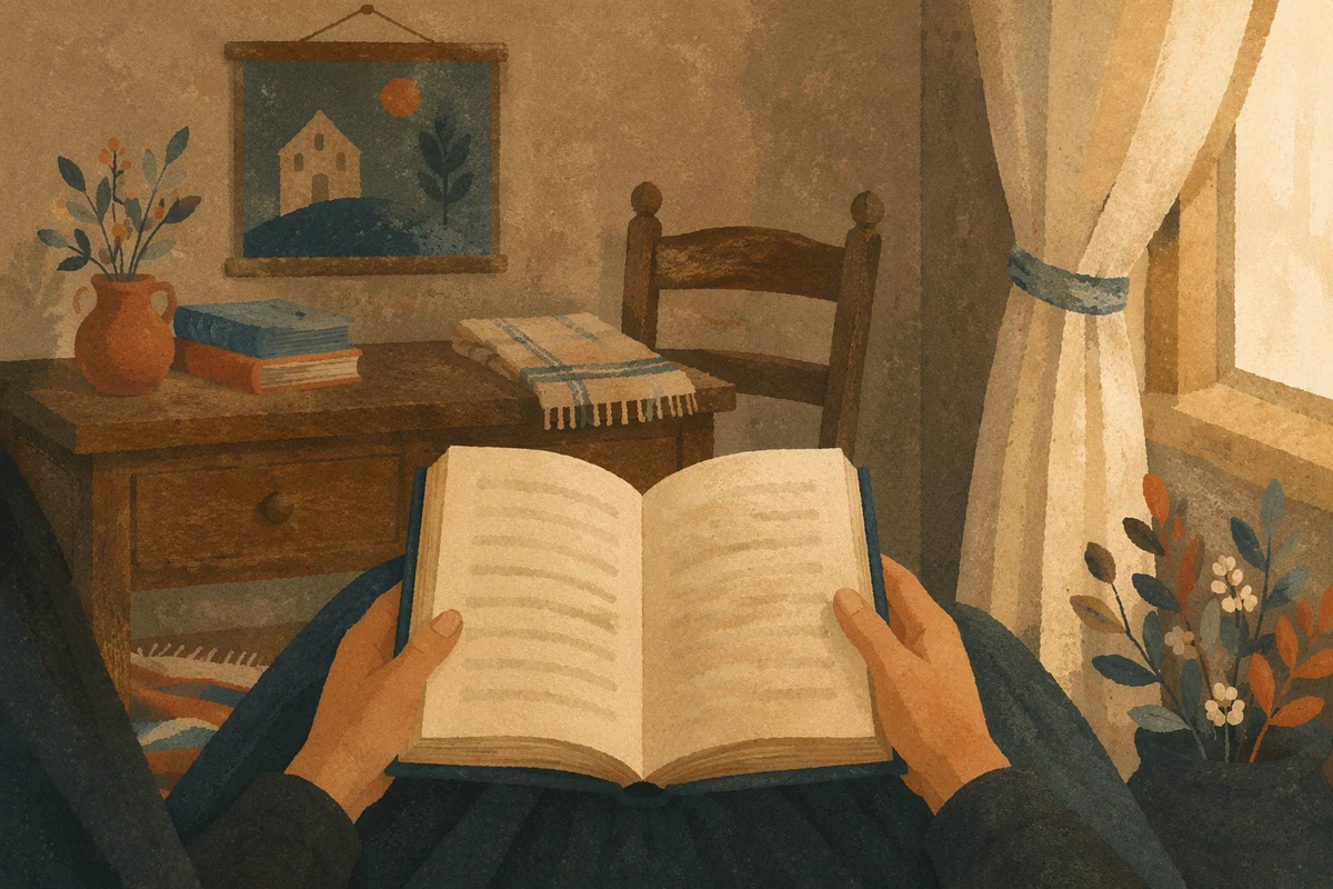 Open Book in Quiet Study Hands