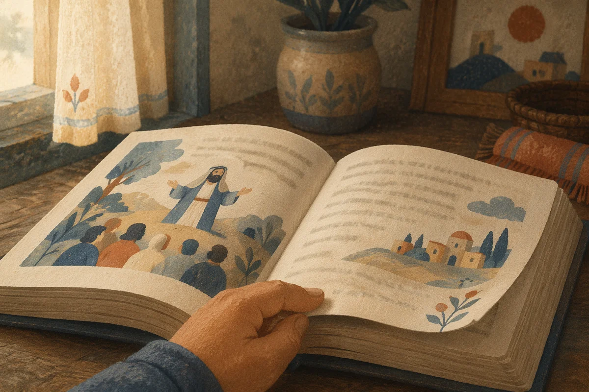 Open Book in Quiet Study Light