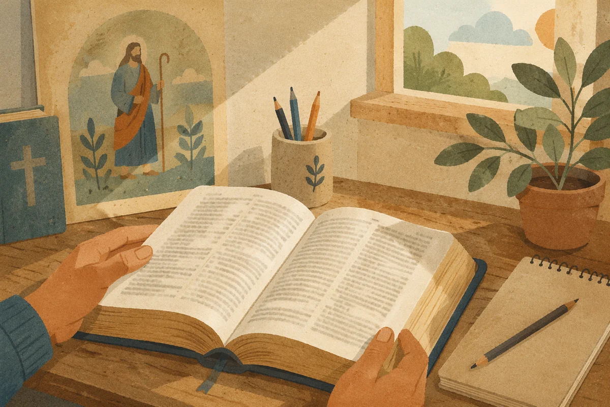 Open Study Book in Morning Light