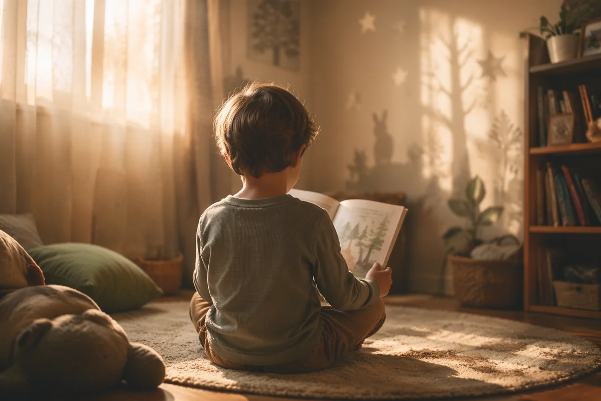 Child Reading in Quiet Wonder Nook