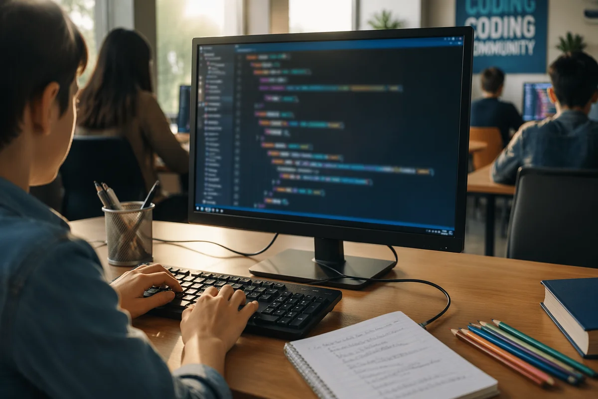 Colorful Python Coding Class Screen Scene