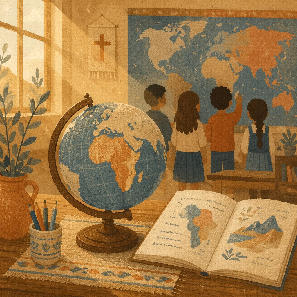 Vintage Globe in Faith Based Classroom