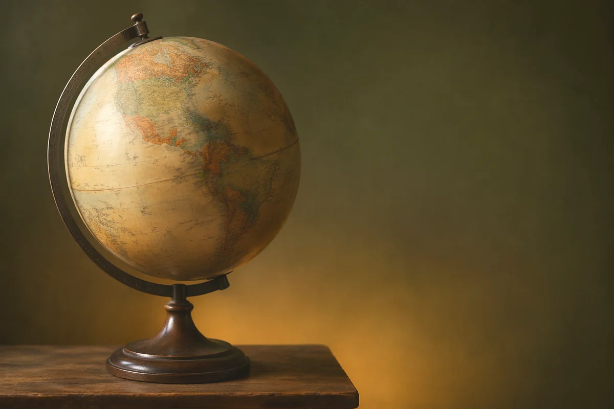 Vintage Classroom Globe with Copy Space