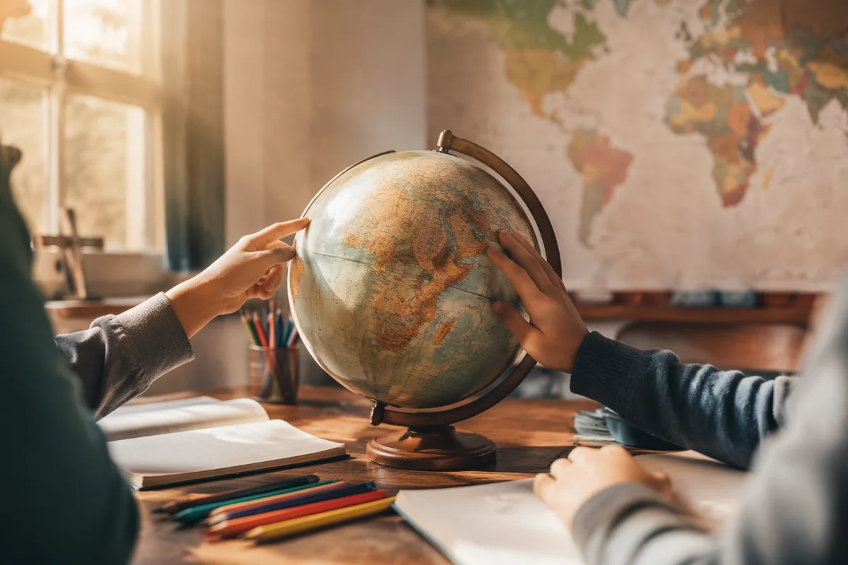 Faith-Based Classroom Globe Geography Lesson
