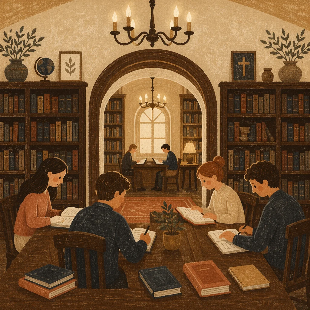 Quiet Historic Library Study Room