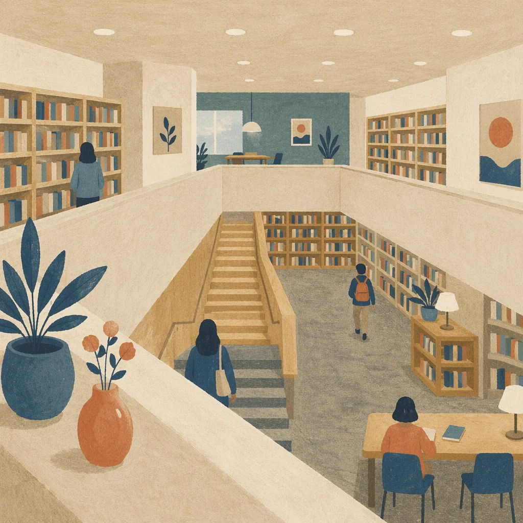 Quiet Library Mezzanine Study Interior