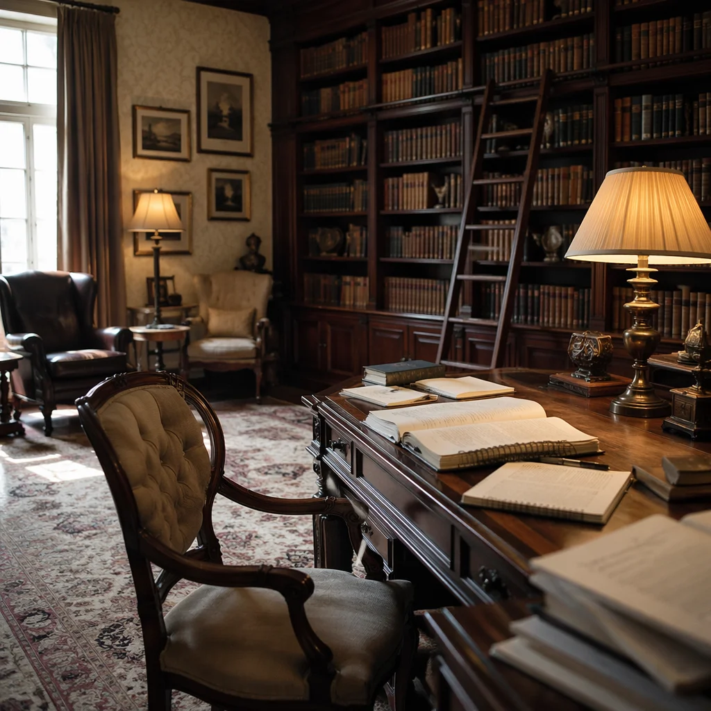 Quiet Traditional Library Study Room