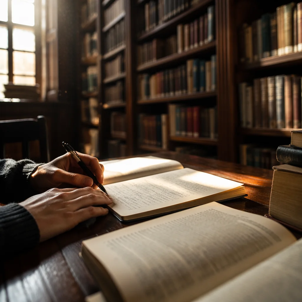 Quiet Library Study With Warm Afternoon Light