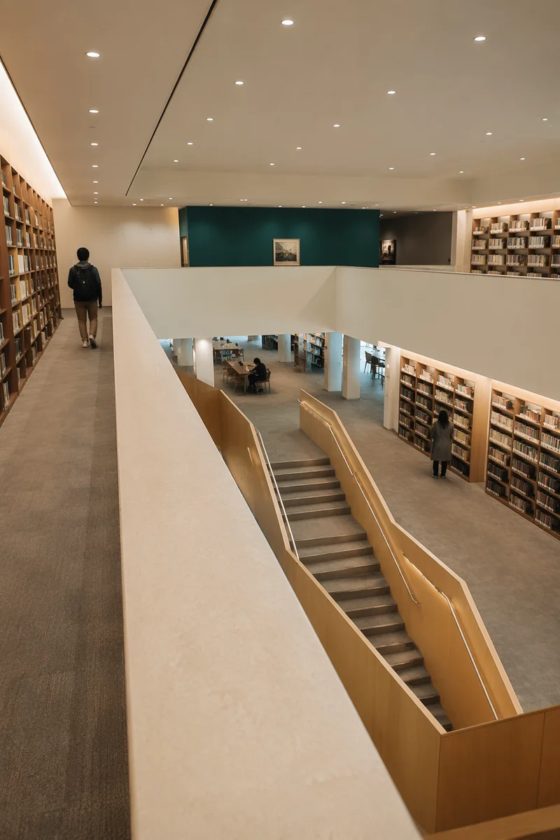 Quiet Modern Library Study Interior