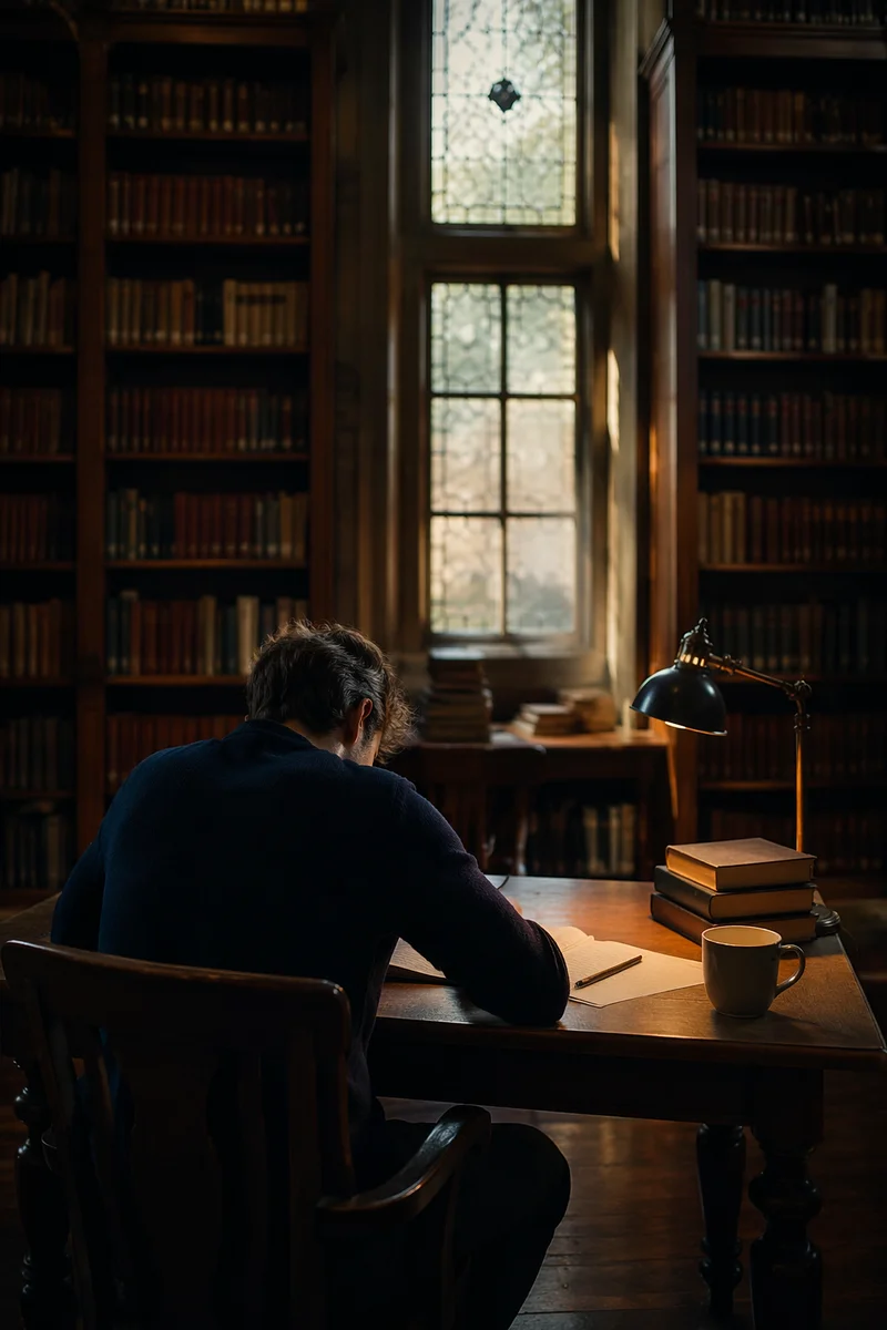 Quiet Study in Old Library
