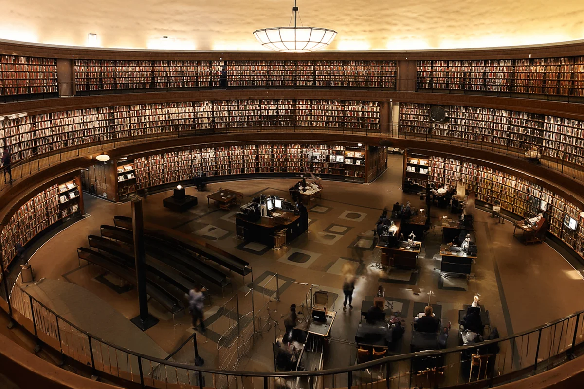 Quiet Grand Library Reading Room